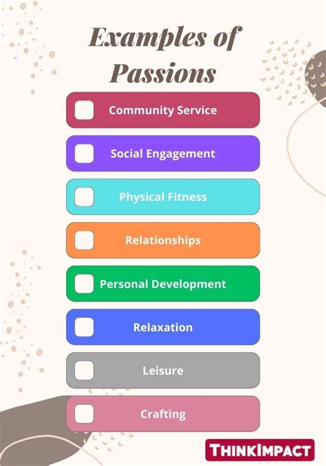 examples of personal passions